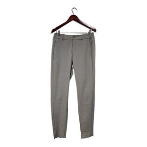 Zyia Active Men's Slim Leg Taupe Lightweight Pants Chino Stretch Pockets Size M